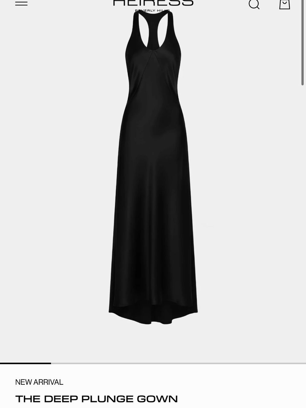 Heiress Beverly Hills Black Deep Plunge Maxi Dress